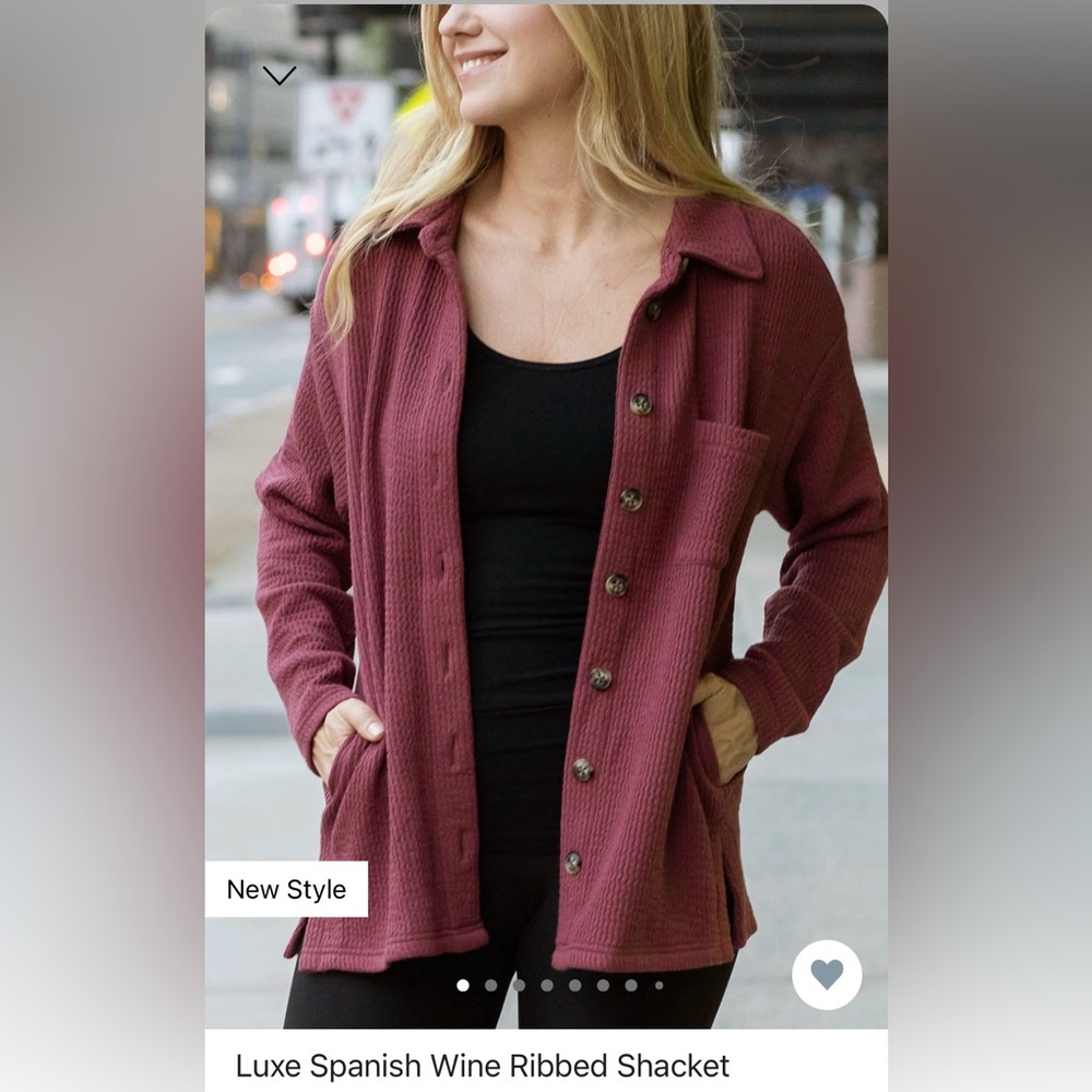 EUC Grace & Lace Luxe Ribbed Shacket